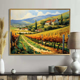 Vangogh Sunlit Vineyards II - Landscapes Canvas Wall Art