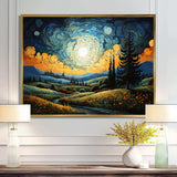 Vangogh The Swaying Cypress III - Landscapes Canvas Wall Art