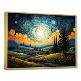 Vangogh The Swaying Cypress III - Landscapes Canvas Wall Art