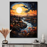 Vangogh Village At Sunset I - Landscapes Canvas Wall Art