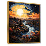 Vangogh Village At Sunset I - Landscapes Canvas Wall Art