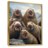 Walrus Family Portrait - Walrus Canvas Wall Art