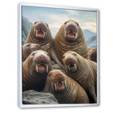 Walrus Family Portrait - Walrus Canvas Wall Art