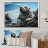 Walrus Coastal Majesty - Walrus Canvas Wall Art