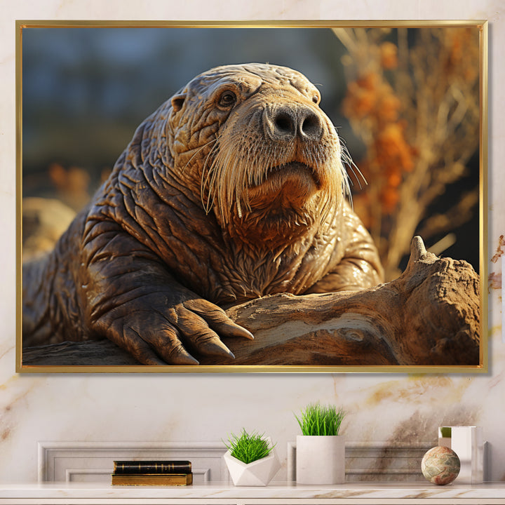 Walrus Golden Tusks - Walrus Wall Decor