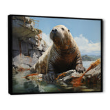 Walrus Rustic Charm - Walrus Large Canvas Wall Art