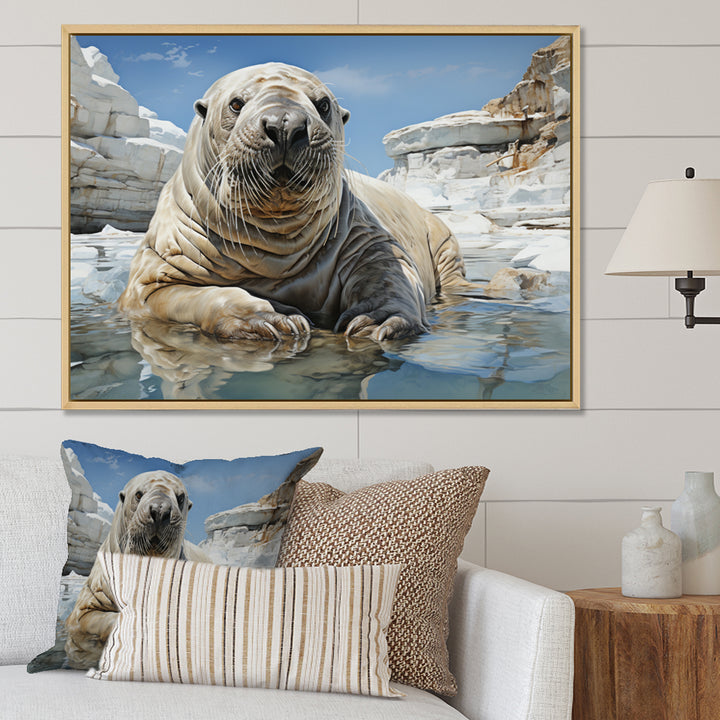 Walrus Wonder - Walrus Living Room Wall Art