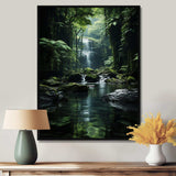 Waterfall Hidden Oasis Forest II - Landscapes Canvas Wall Art