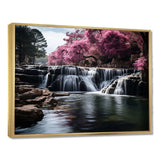 Pink Grey Waterfall Muted Splendor - Landscapes Canvas Wall Art