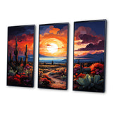 Western Desert Serenade Pointillism Landscape II - Split Panel Canvas Art