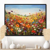 Colorful Wildflowers Meadow Blooms I - Floral Canvas Wall Art