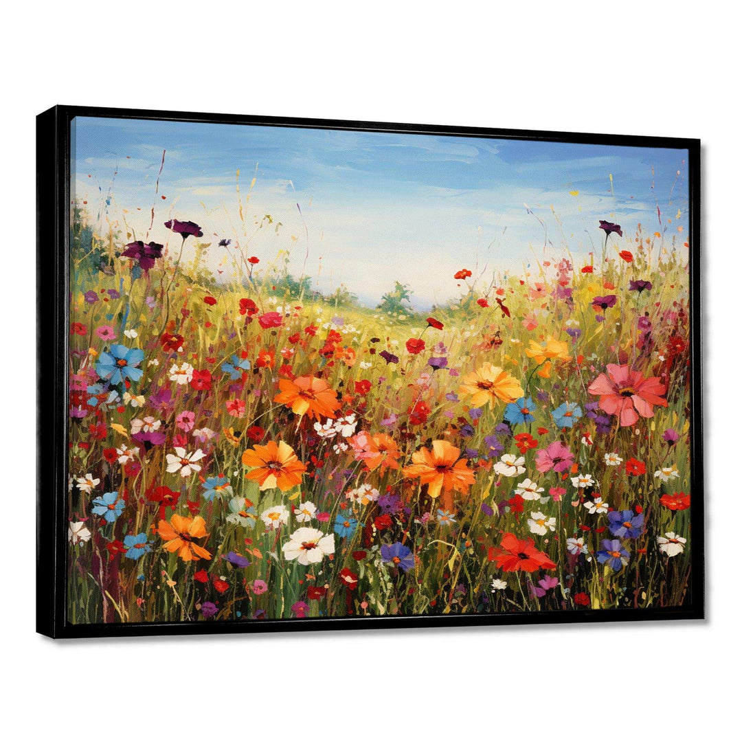 Idesignart colorful wildflowers meadow blooms i floral canvas wall art