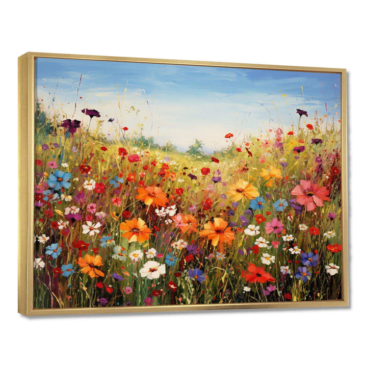 Idesignart colorful wildflowers meadow blooms i floral canvas wall art