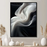 White Black Abstract Turbulence - Architecture Canvas Wall Art