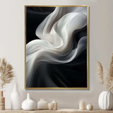 White Black Abstract Turbulence - Architecture Canvas Wall Art