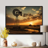 Texas Rustic Windmills - Architecture Canvas Wall Art