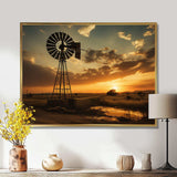 Texas Rustic Windmills - Architecture Canvas Wall Art