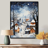 Harmony Of Winter Village IV - Landscapes Canvas Wall Art