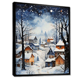 Harmony Of Winter Village IV - Landscapes Canvas Wall Art