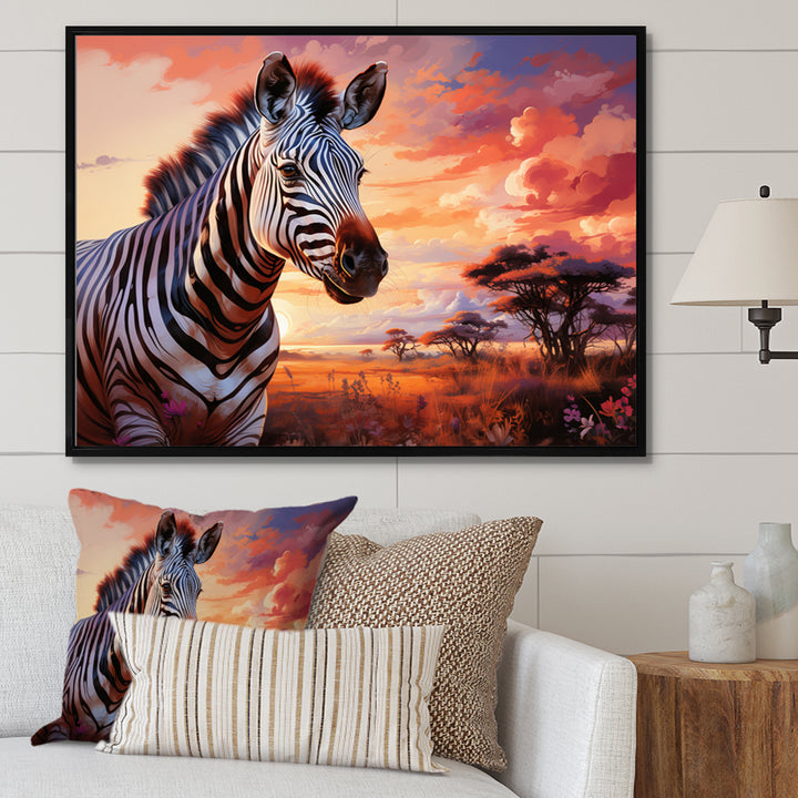Zebra Scenery In Africa - Zebra Canvas Wall Art