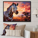 Zebra Scenery In Africa - Zebra Canvas Wall Art