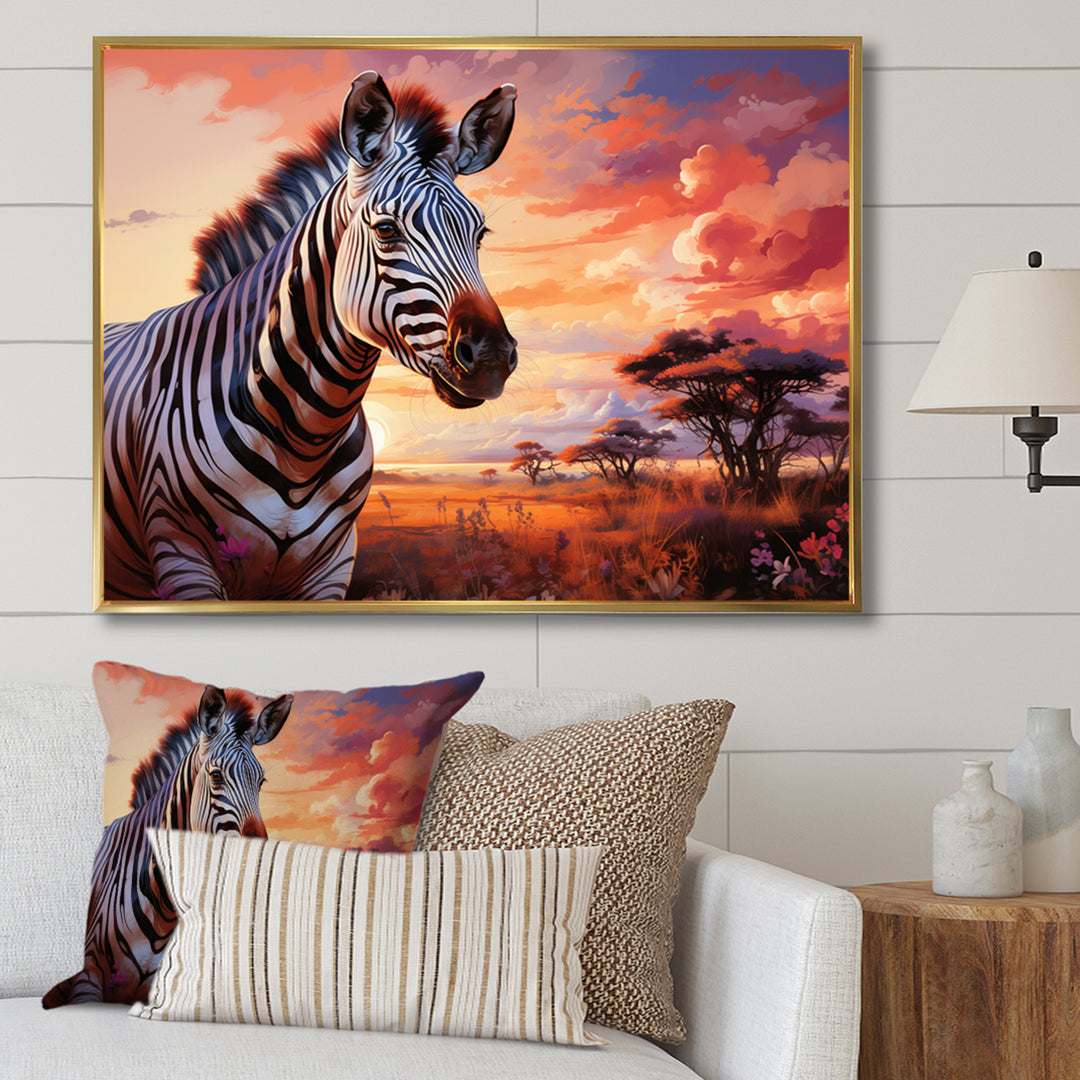 Zebra Scenery In Africa - Zebra Canvas Wall Art