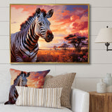 Zebra Scenery In Africa - Zebra Canvas Wall Art