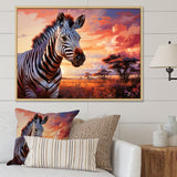 Zebra Scenery In Africa - Zebra Canvas Wall Art