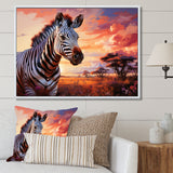 Zebra Scenery In Africa - Zebra Canvas Wall Art