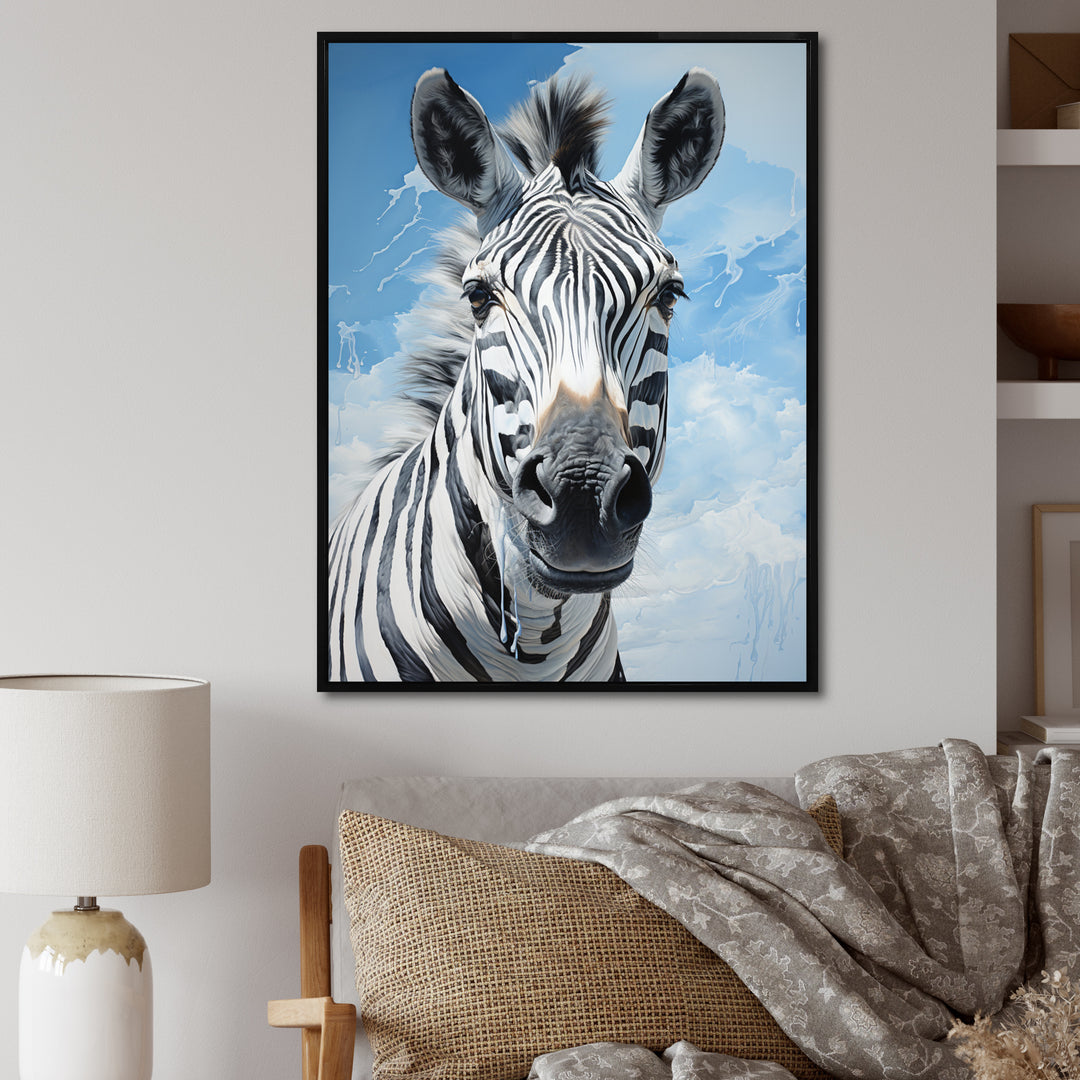 Contemporary Zebra Portrait - Zebra Wall Decor