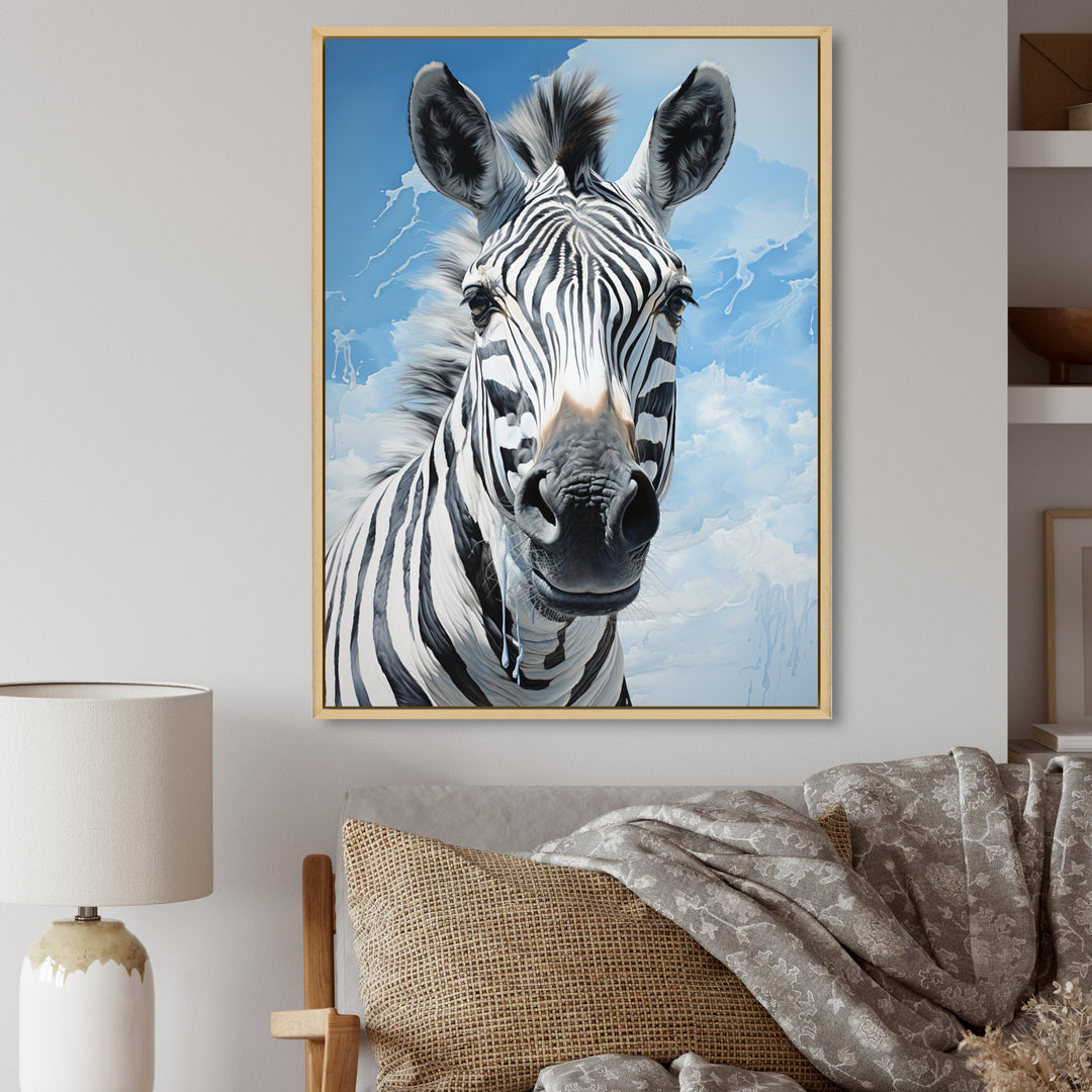 Contemporary Zebra Portrait - Zebra Wall Decor