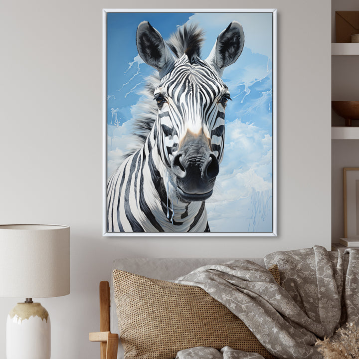 Contemporary Zebra Portrait - Zebra Wall Decor