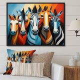 Zebra Cubist Family - Zebra Wall Art Prints