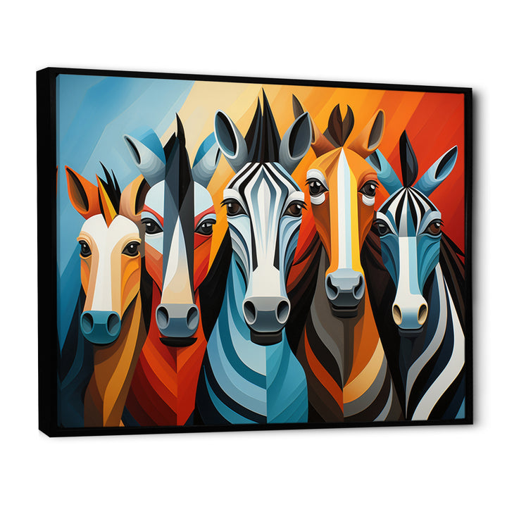 Zebra Cubist Family - Zebra Wall Art Prints