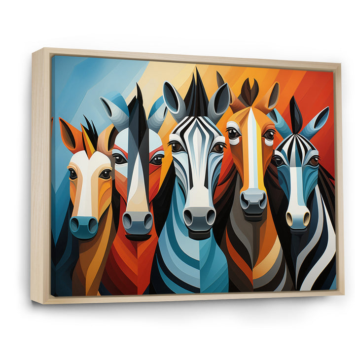 Zebra Cubist Family - Zebra Wall Art Prints