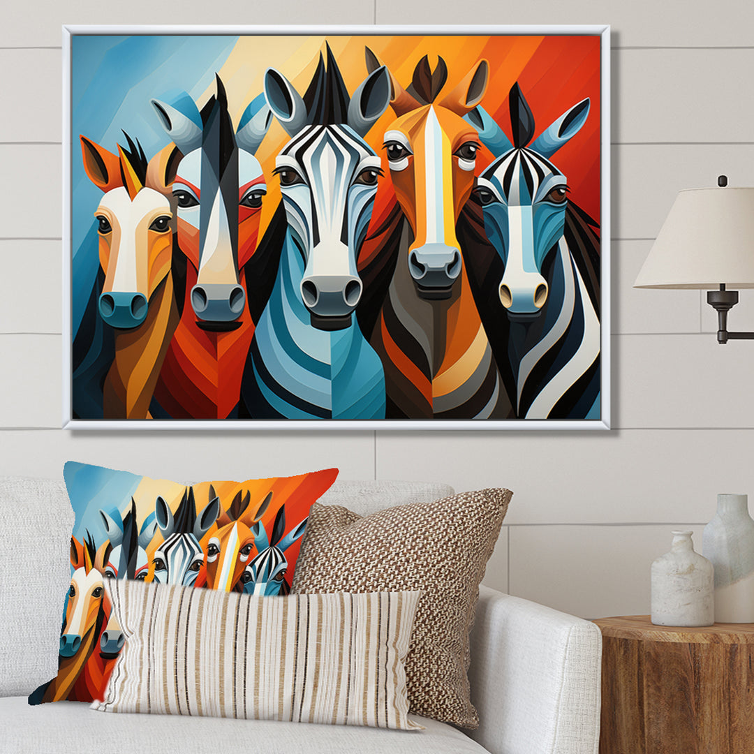 Zebra Cubist Family - Zebra Wall Art Prints