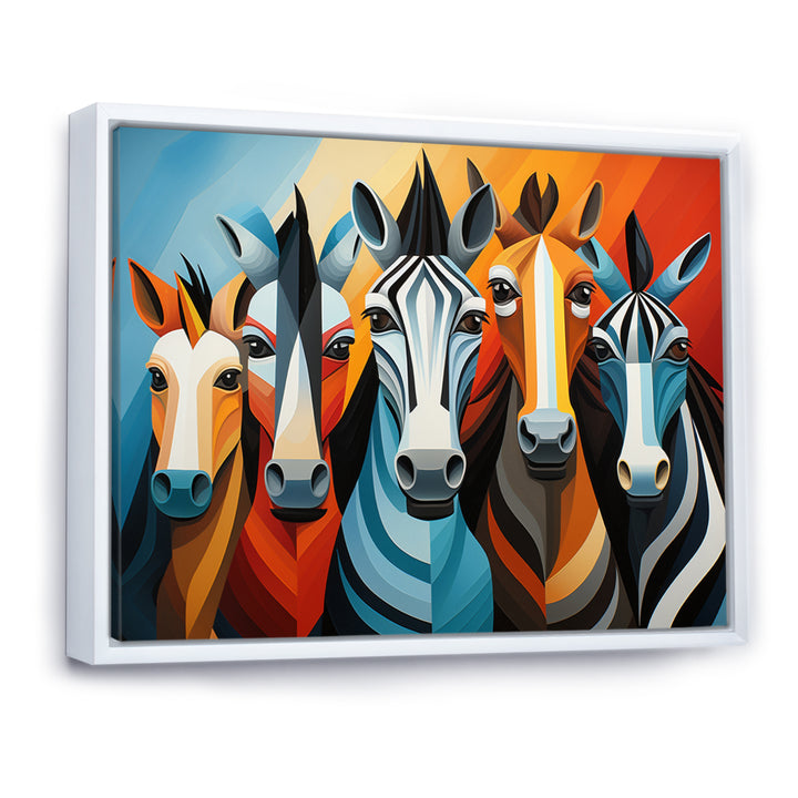 Zebra Cubist Family - Zebra Wall Art Prints