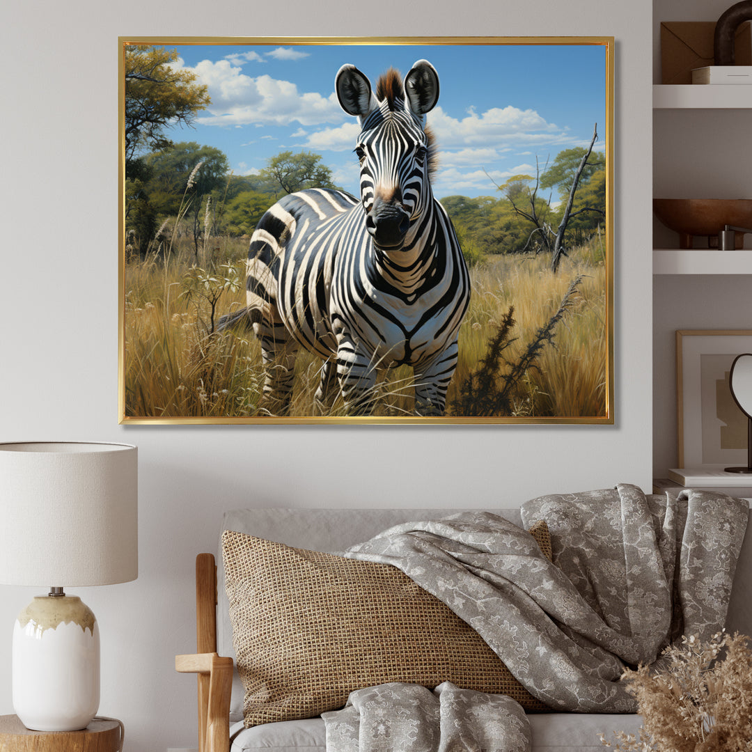Zebra Realistic Wildlife Portrait - Zebra Wall Decor