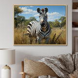 Zebra Realistic Wildlife Portrait - Zebra Wall Decor