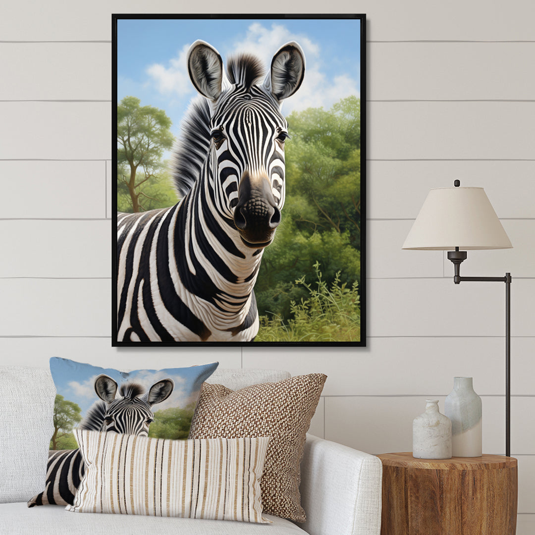 Zebra Realistic Zebra Portrait - Zebra Wall Decor
