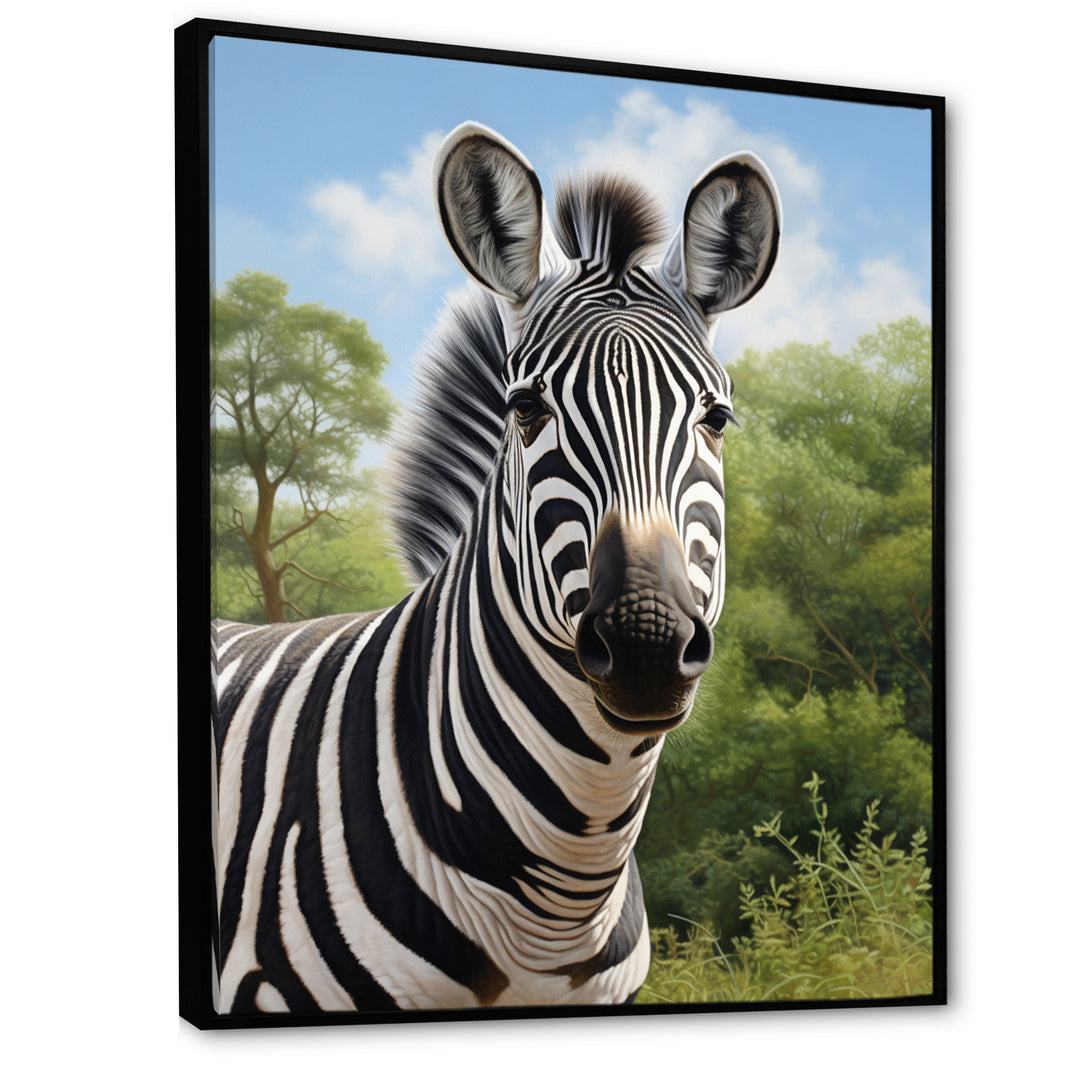 Zebra Realistic Zebra Portrait - Zebra Wall Decor