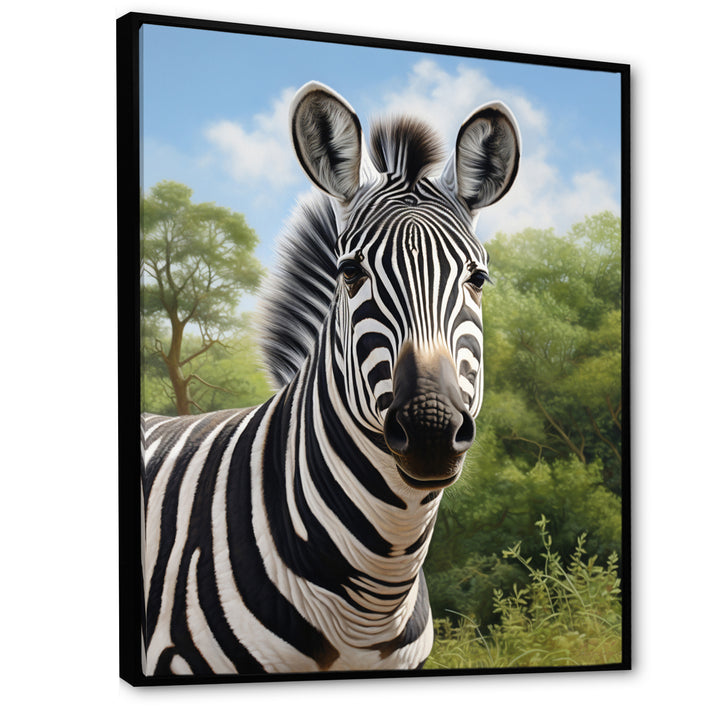 Zebra Realistic Zebra Portrait - Zebra Wall Decor