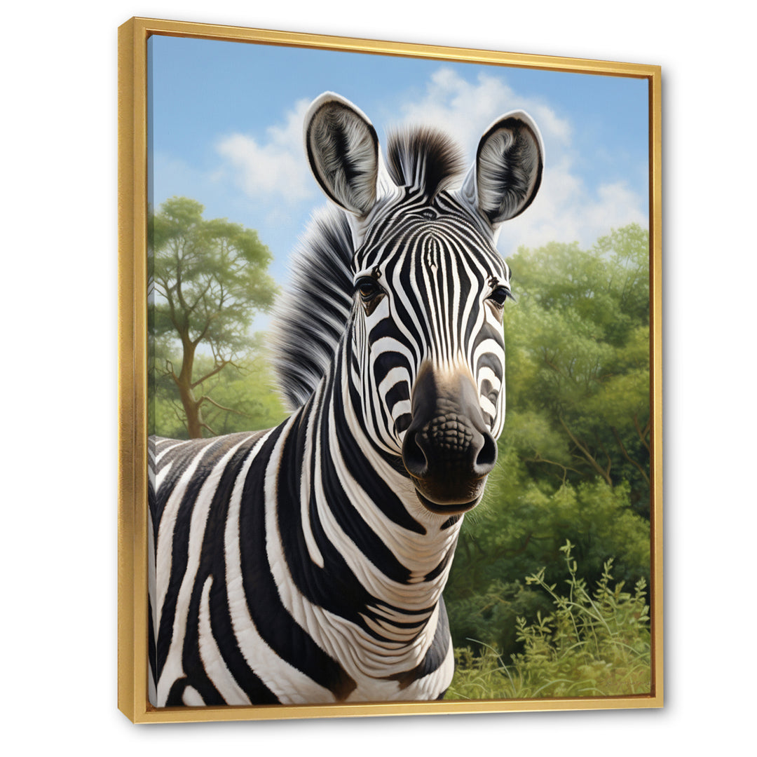 Zebra Realistic Zebra Portrait - Zebra Wall Decor