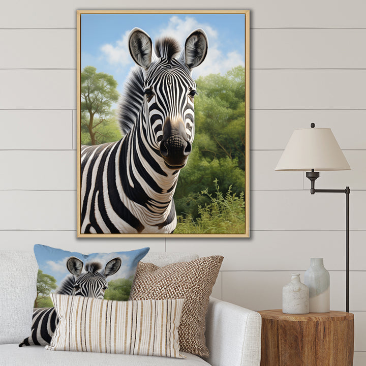 Zebra Realistic Zebra Portrait - Zebra Wall Decor
