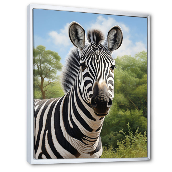 Zebra Realistic Zebra Portrait - Zebra Wall Decor
