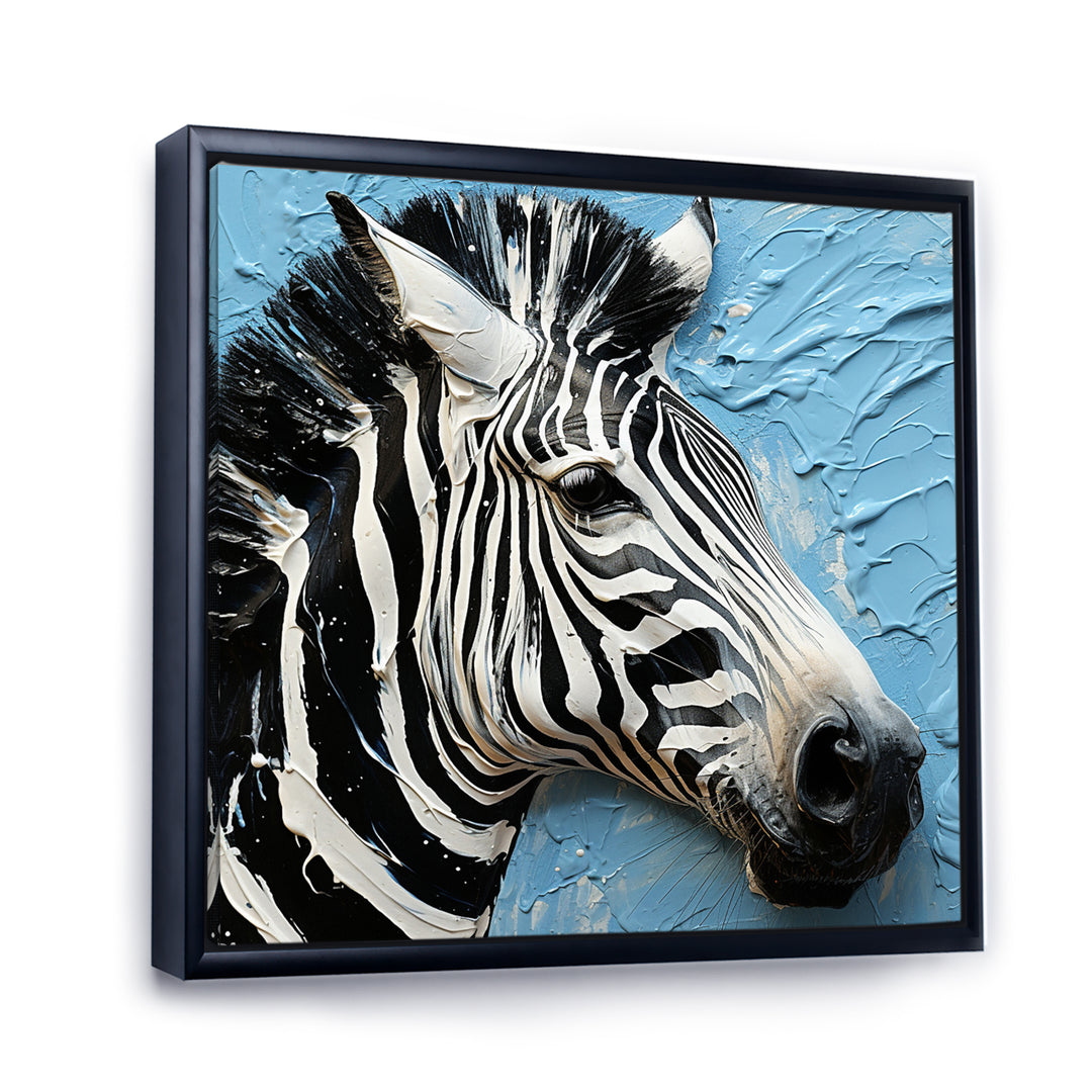White Blue Zebra Collage - Zebra Wall Art Prints