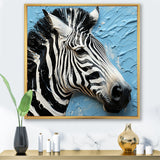 White Blue Zebra Collage - Zebra Wall Art Prints