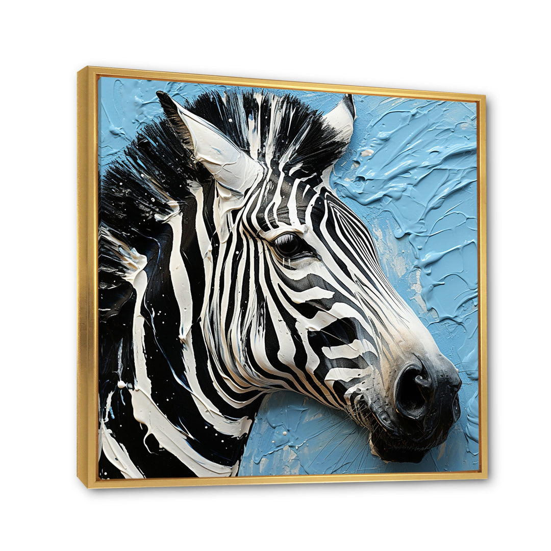 White Blue Zebra Collage - Zebra Wall Art Prints
