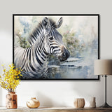 Zebra Watercolor Elegance This - White Zebra Wall Art
