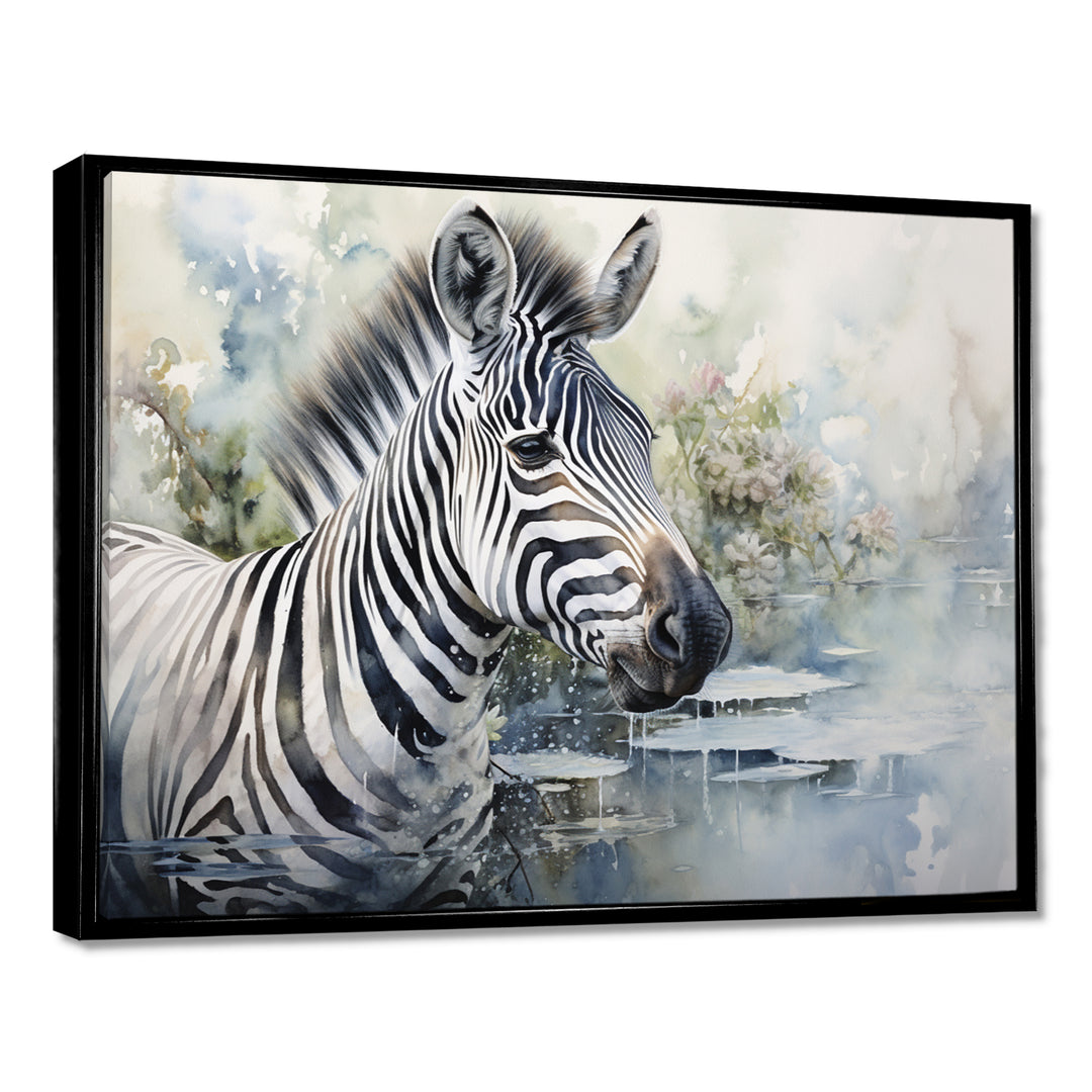 Zebra Watercolor Elegance This - White Zebra Wall Art